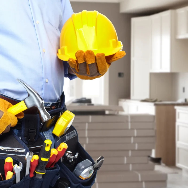 Illustration for the article Contractor foreman landing page background