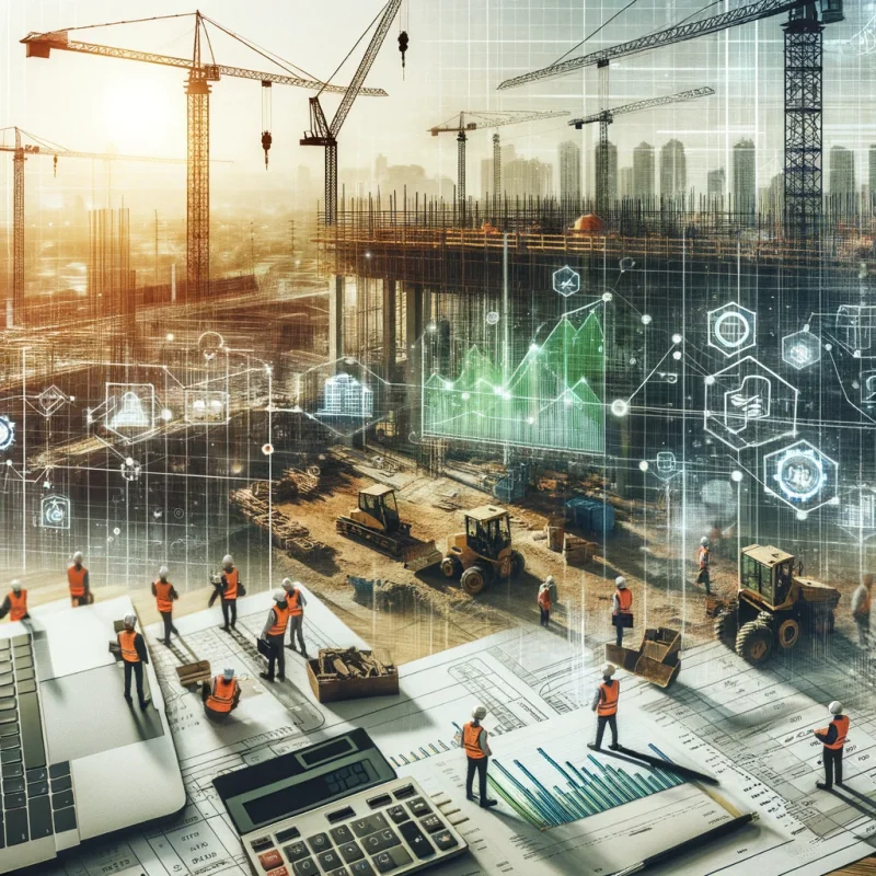 Construction site with financial software integration