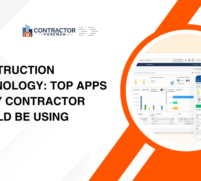 Graphic on top construction technology apps every contractor should use