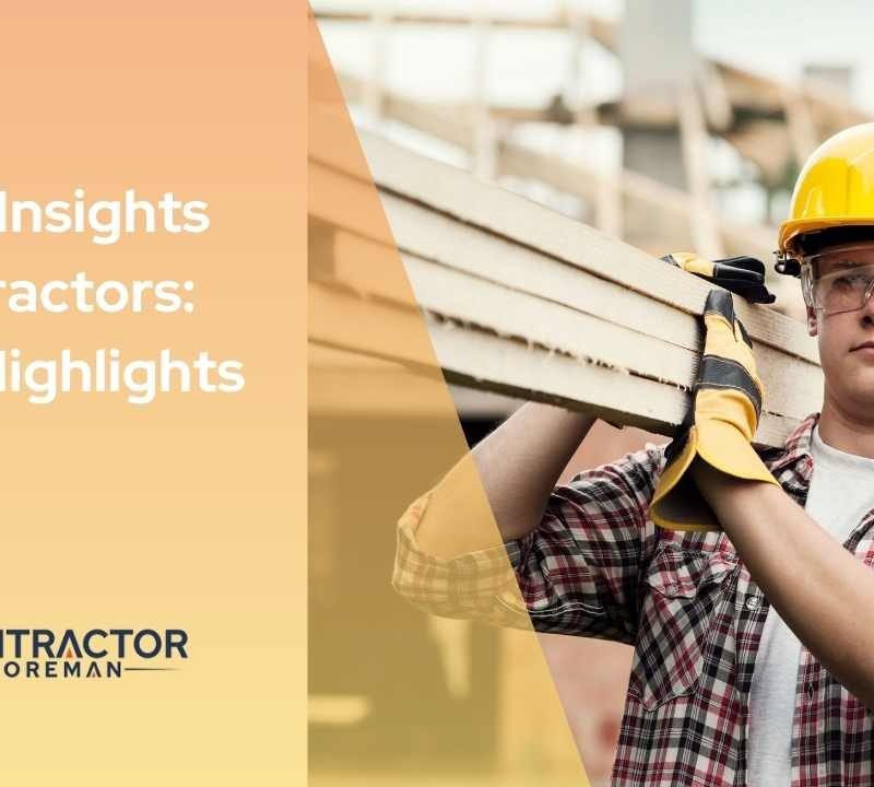 Construction insights article graphic with a worker