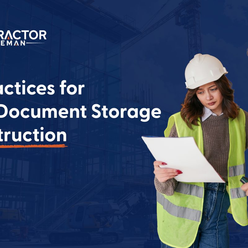 Screenshot of document management in Contractor Foreman