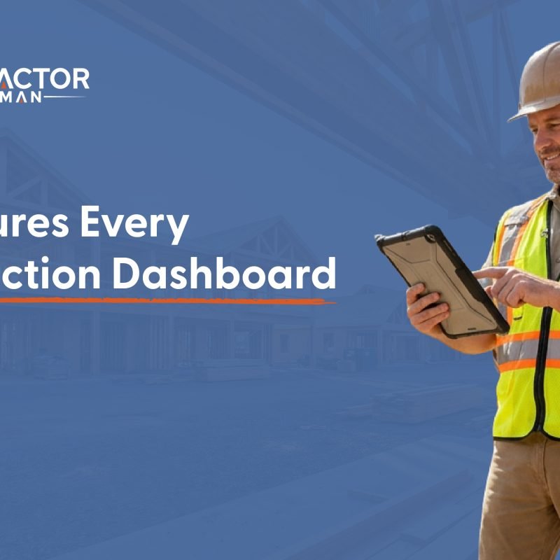 Dashboard workflow for contractors