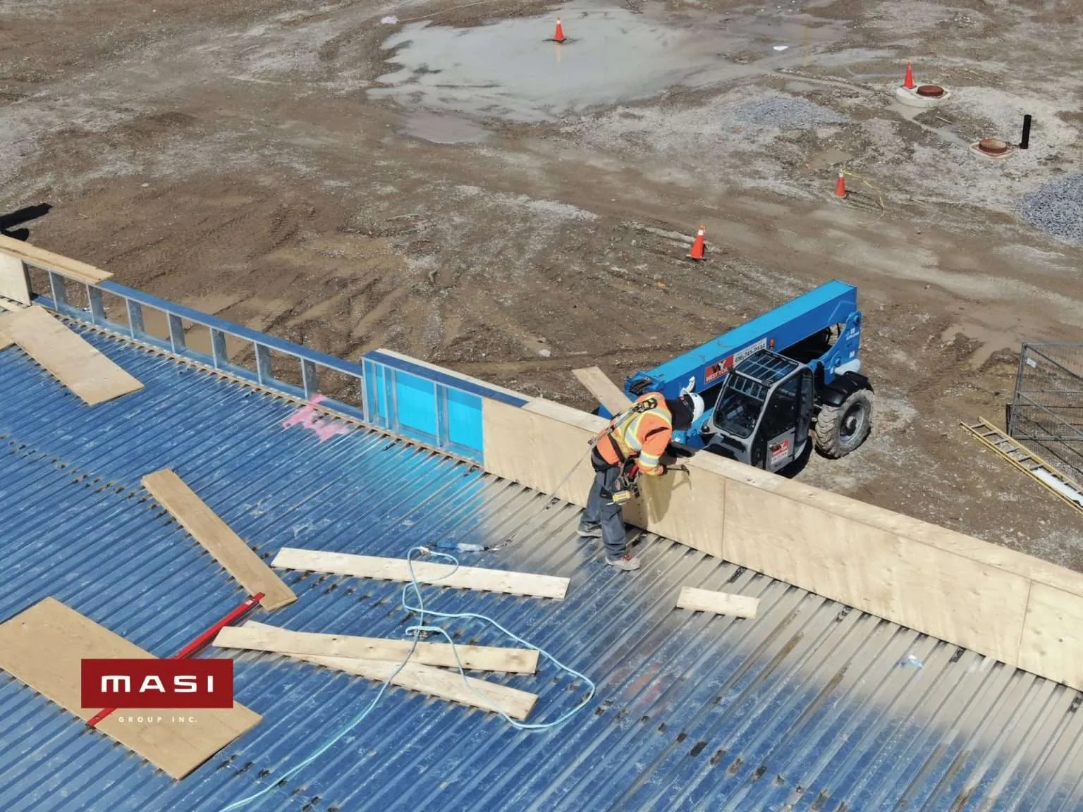 Concrete pour using a pump truck