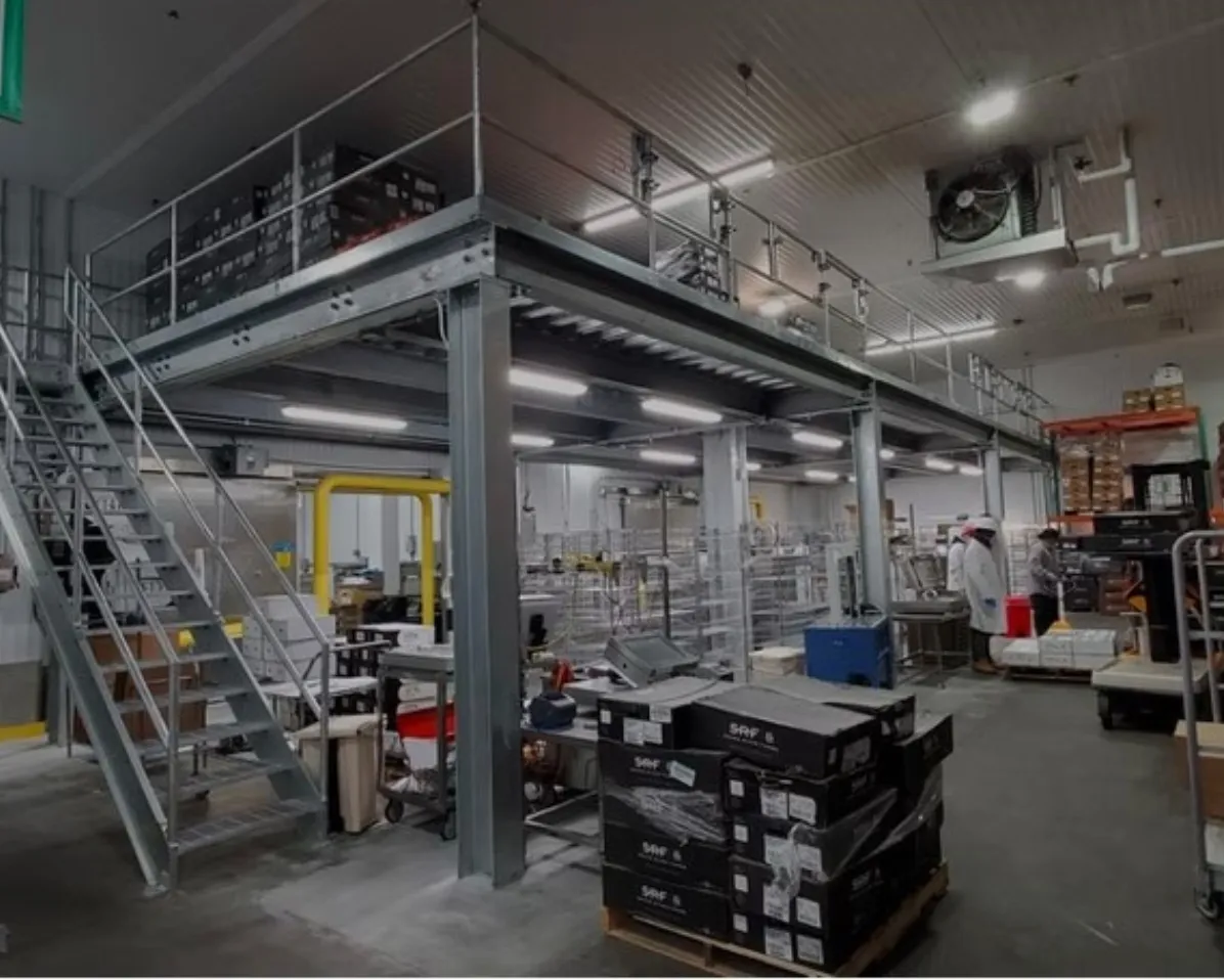 Steel framework inside a building under construction