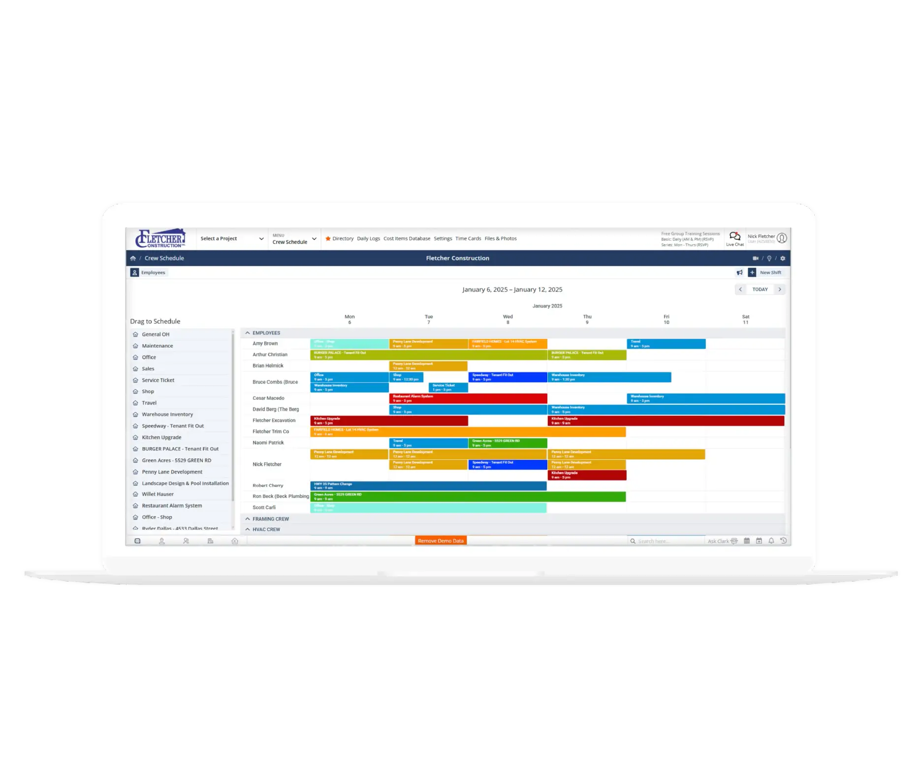 Scheduling in Contractor Foreman