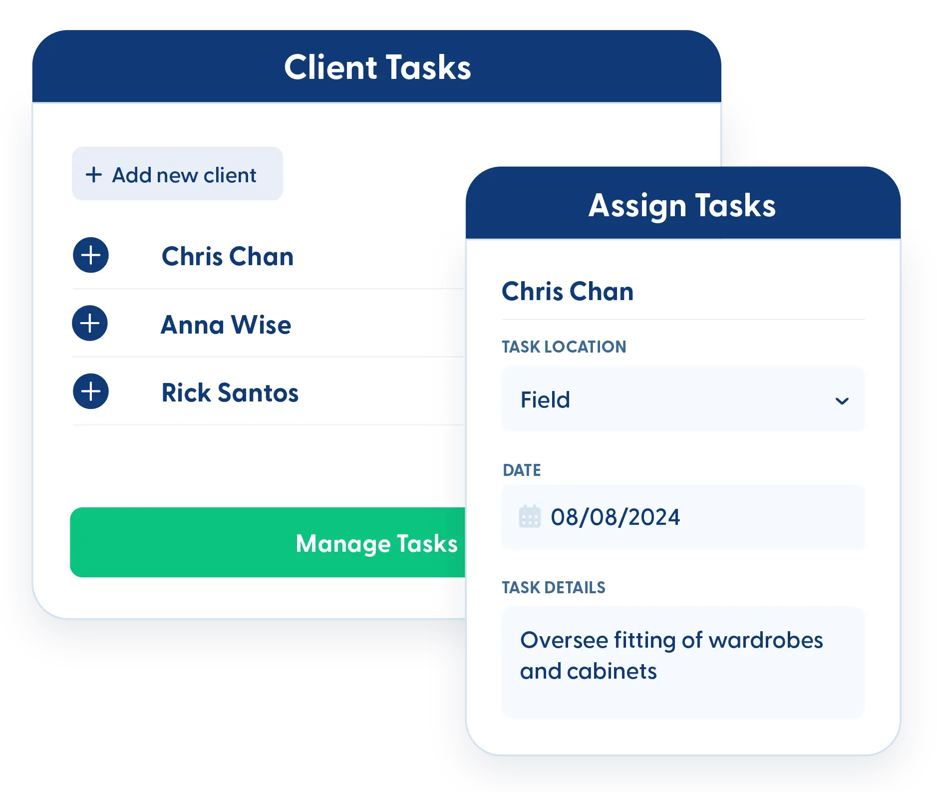 Filtering and assigning tasks in Contractor Foreman