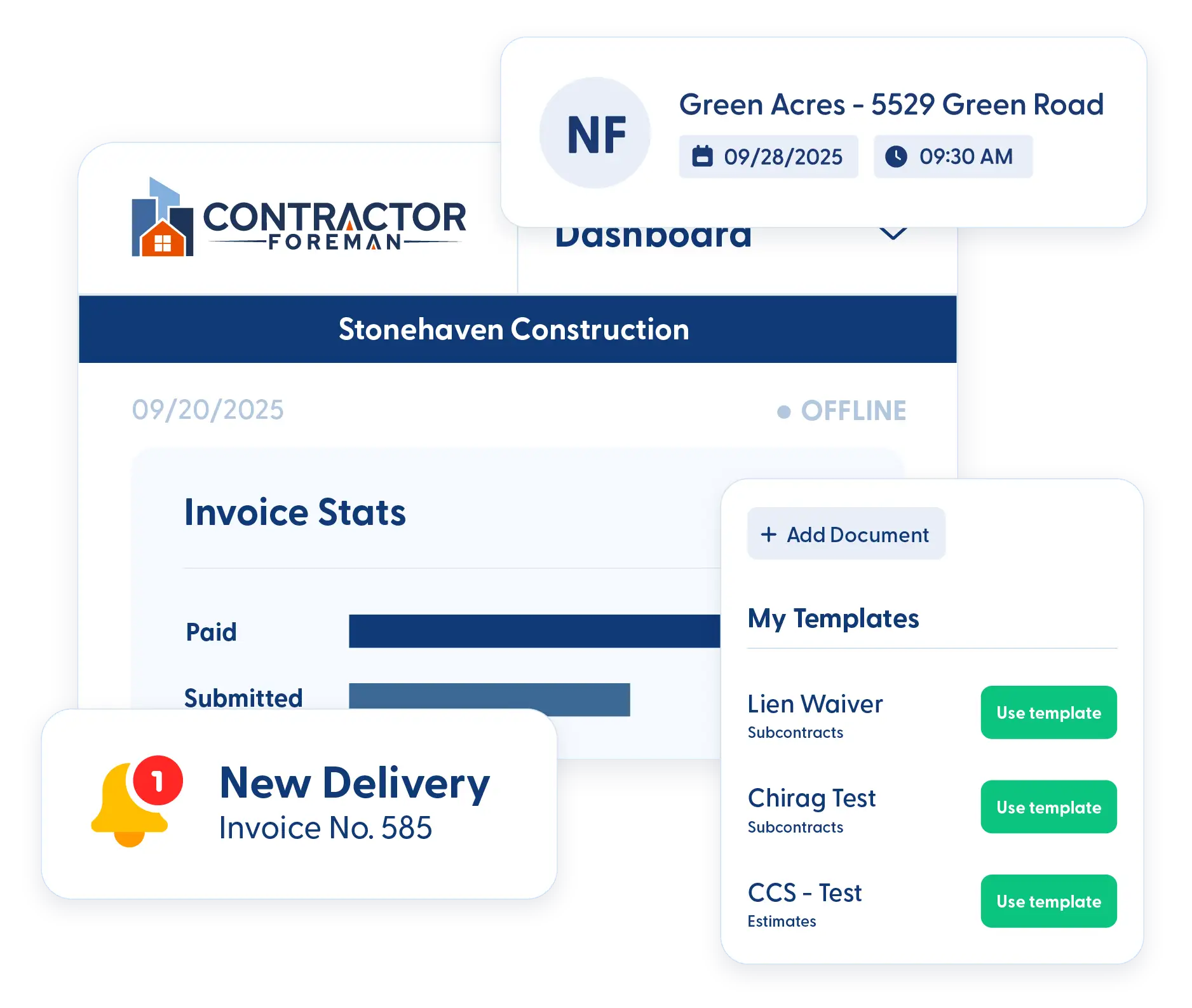 Setting user access levels in Contractor Foreman