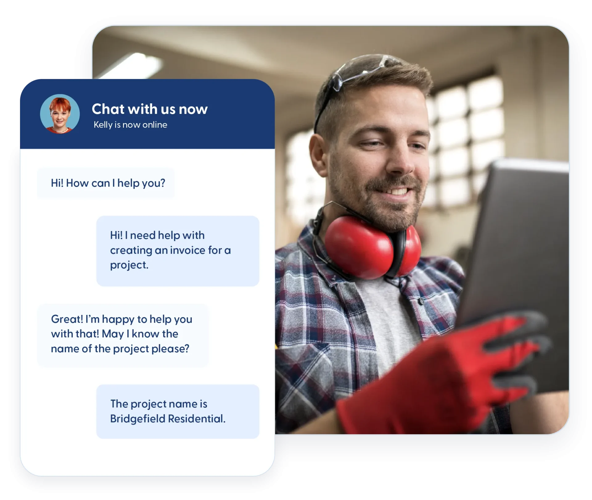 Team chat in Contractor Foreman