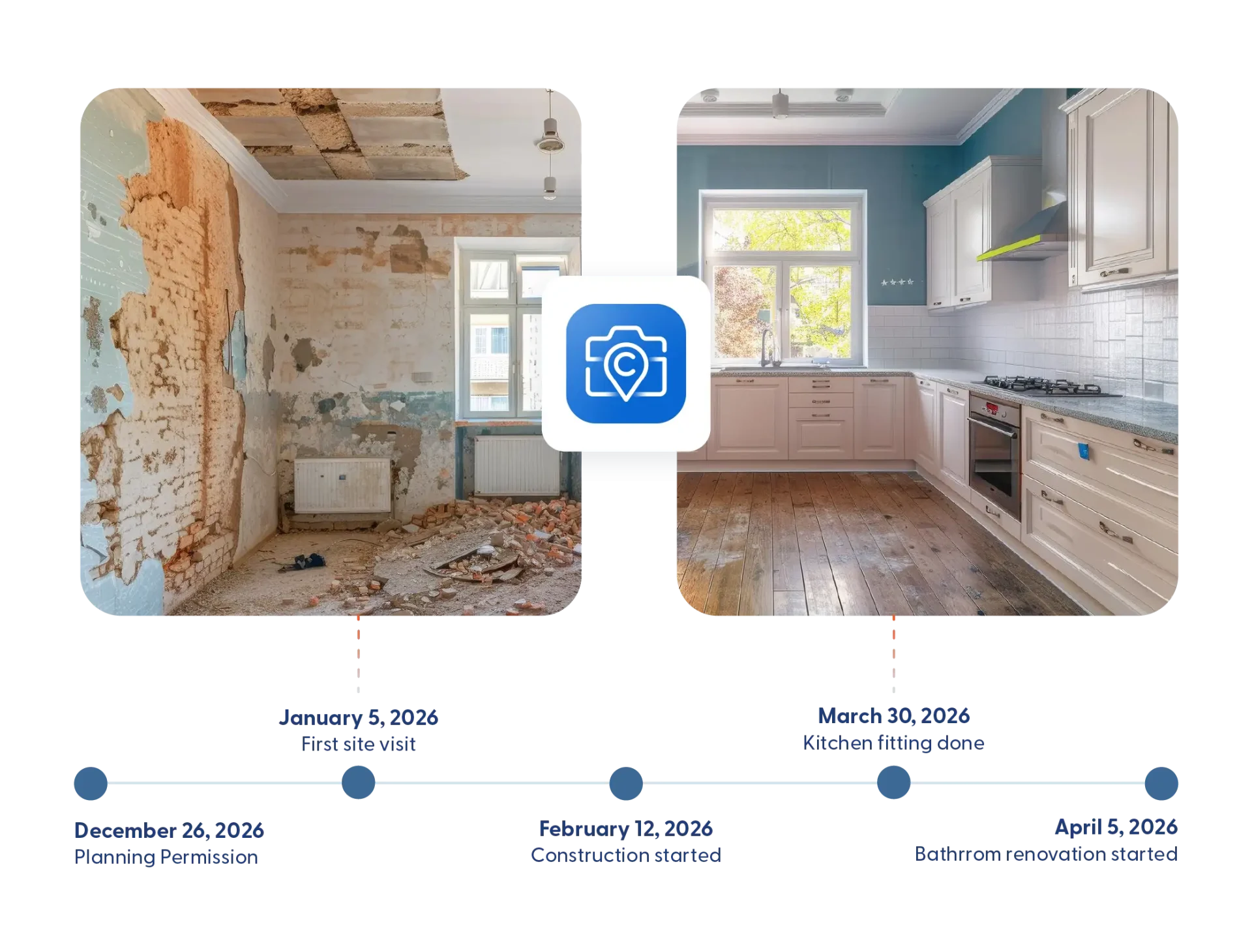 CompanyCam progress tracking in Contractor Foreman