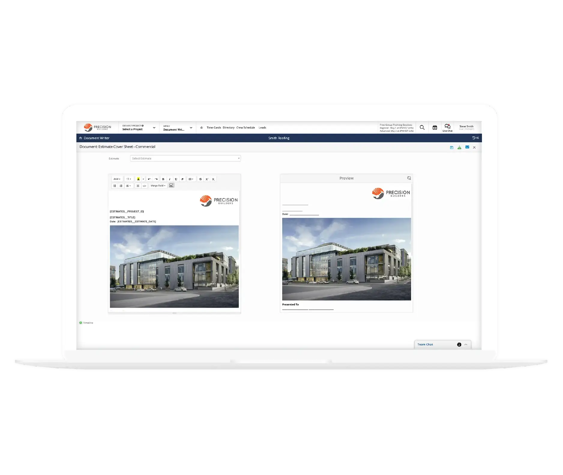Contract documents stored in Contractor Foreman