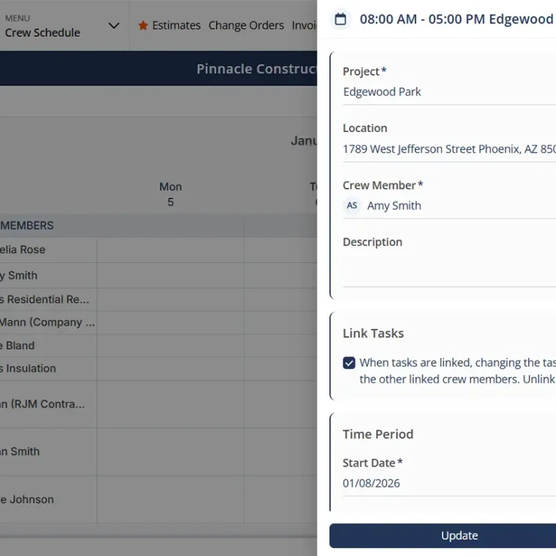 Scheduling organised in one place