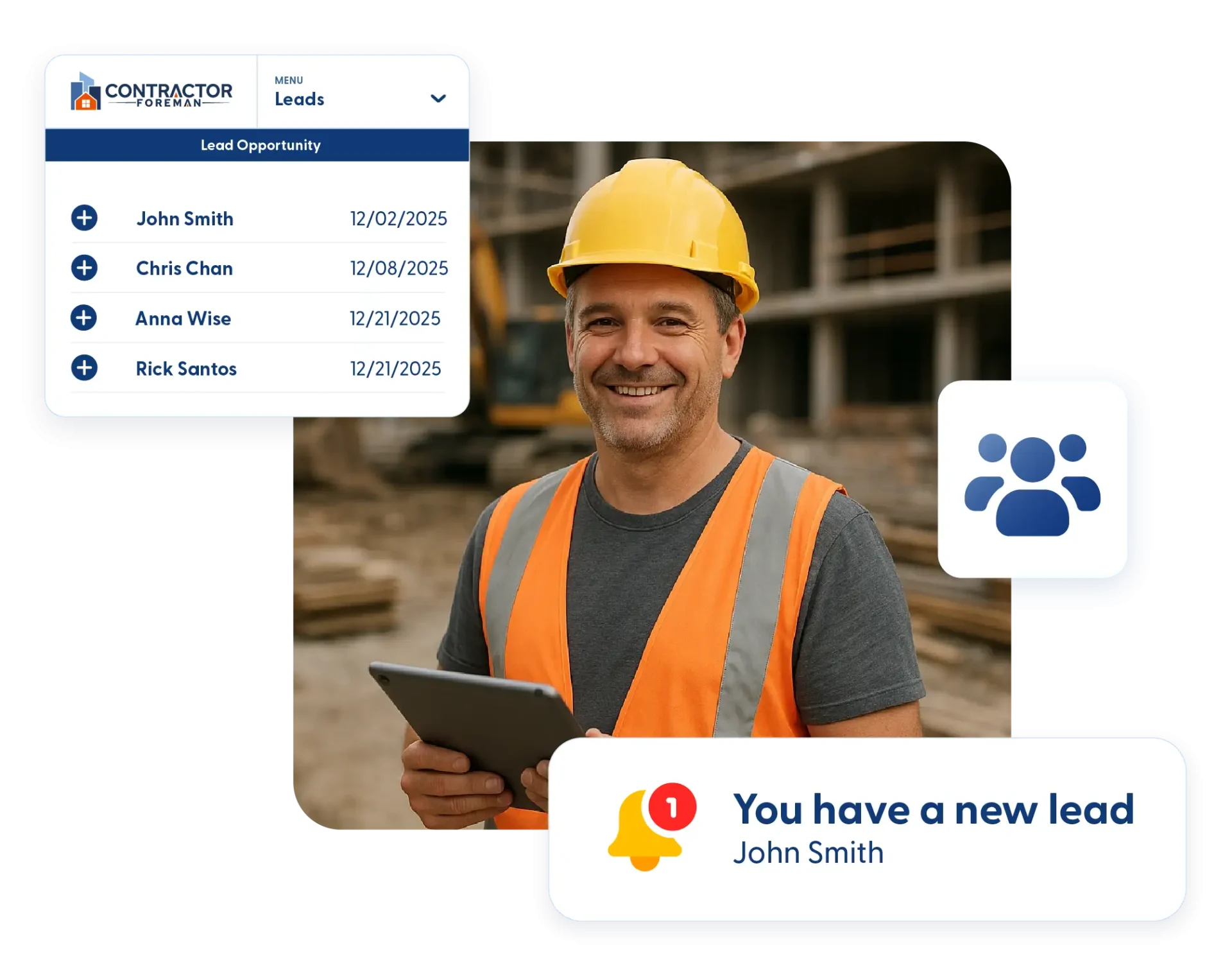 Contractor Foreman CRM screen