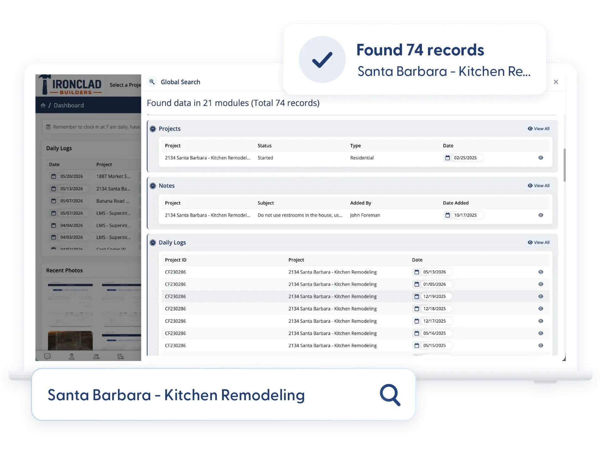 A contractor using CRM in Contractor Foreman