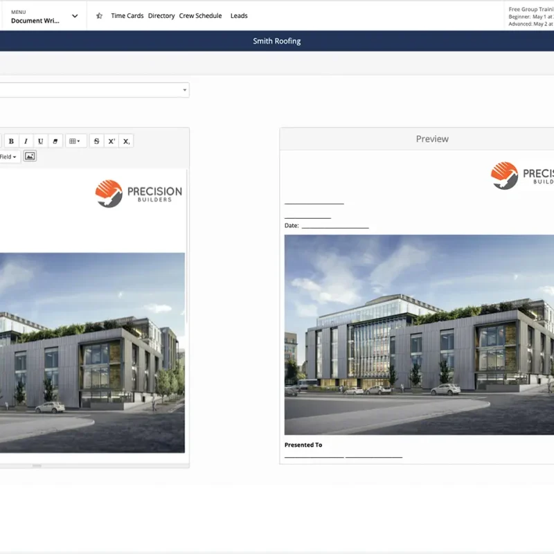 Construction document management tracked in Contractor Foreman
