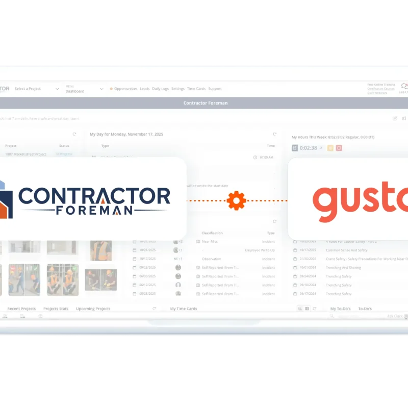 Gusto integration in Contractor Foreman