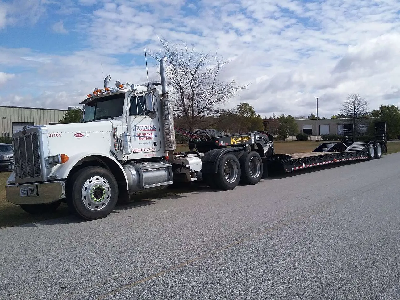 Heavy haulage truck leaving a site