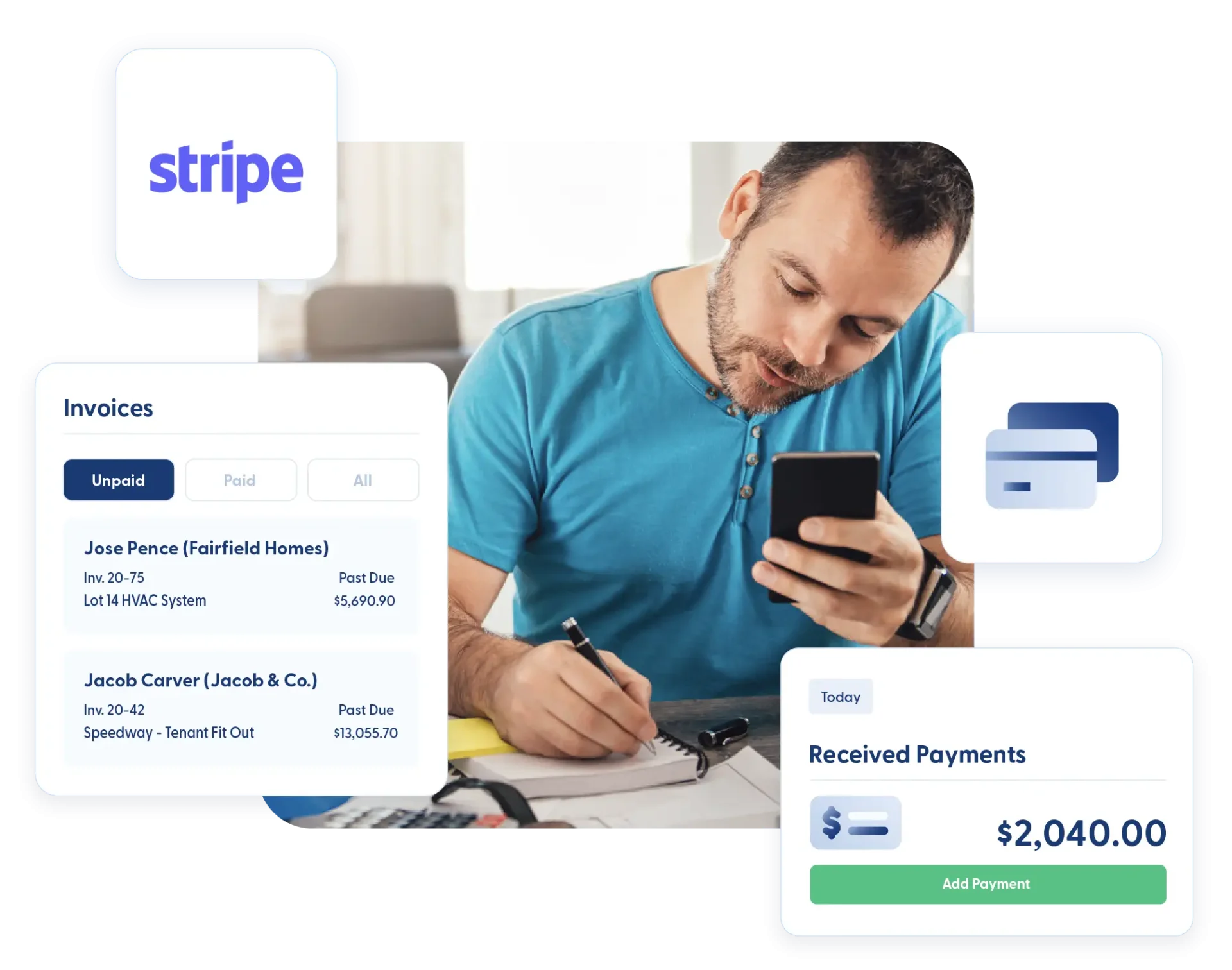 Contractor Foreman financials screen