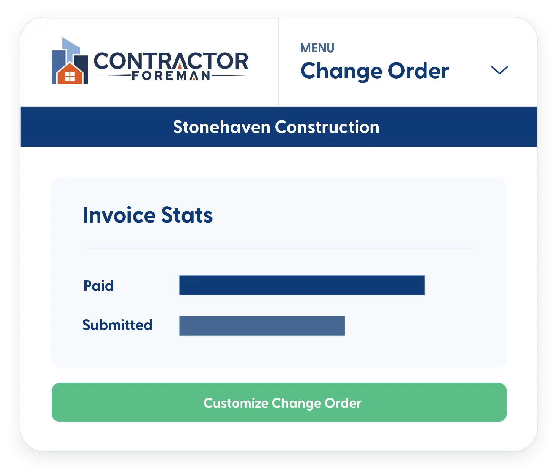 Change orders in Contractor Foreman