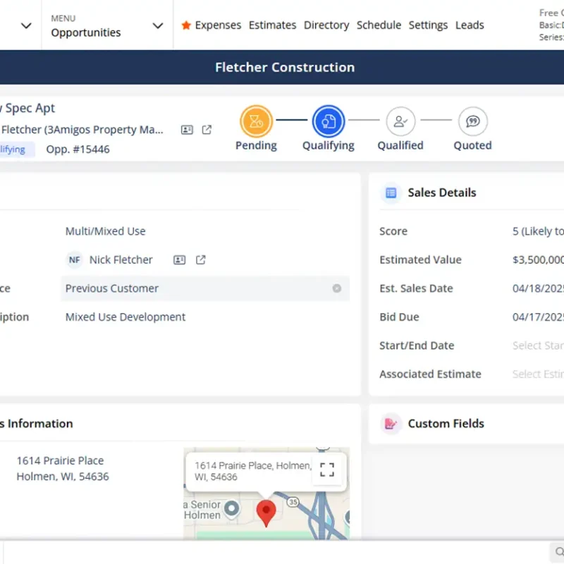 Contractor Foreman opportunities screen