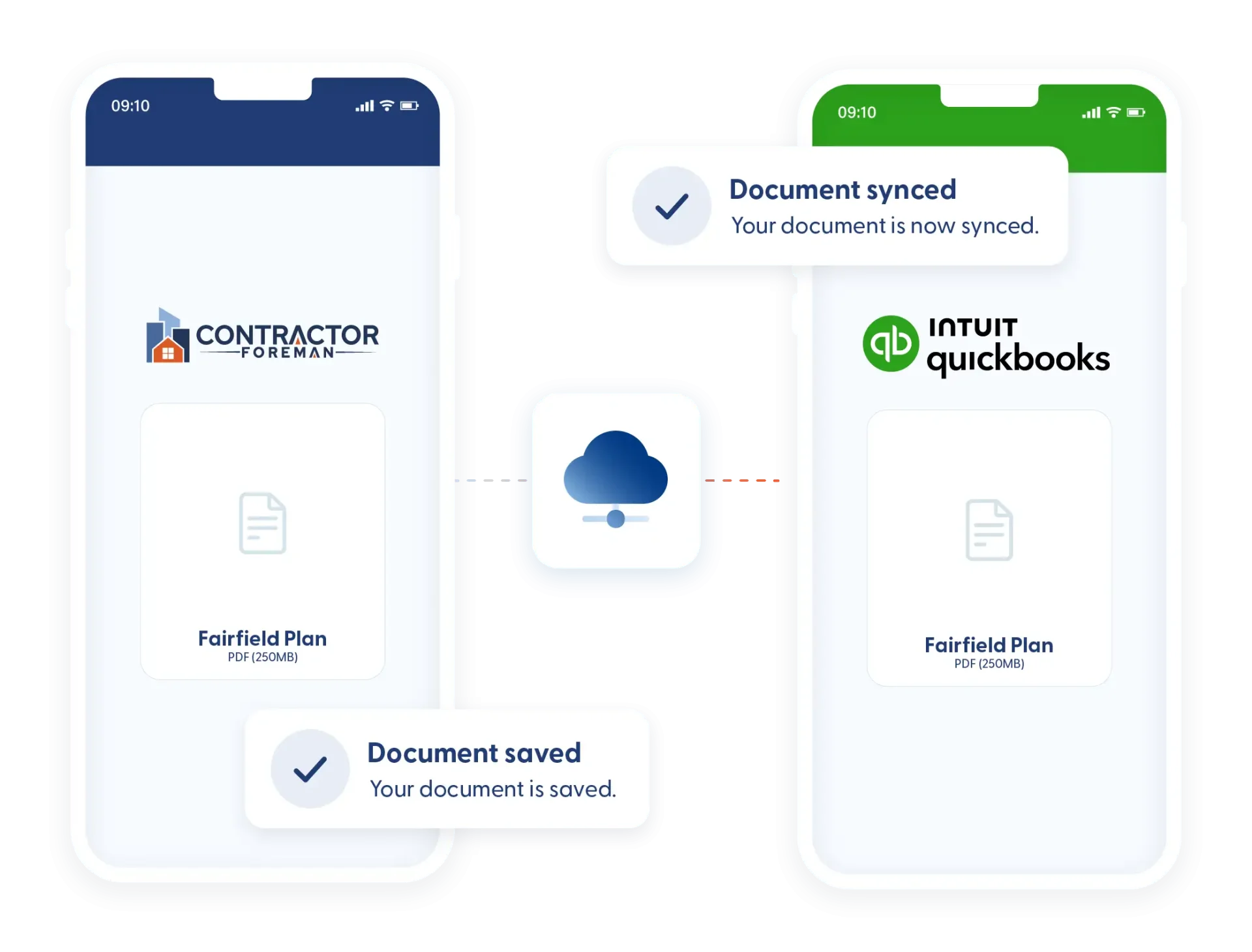 Contractor Foreman QuickBooks integration screen