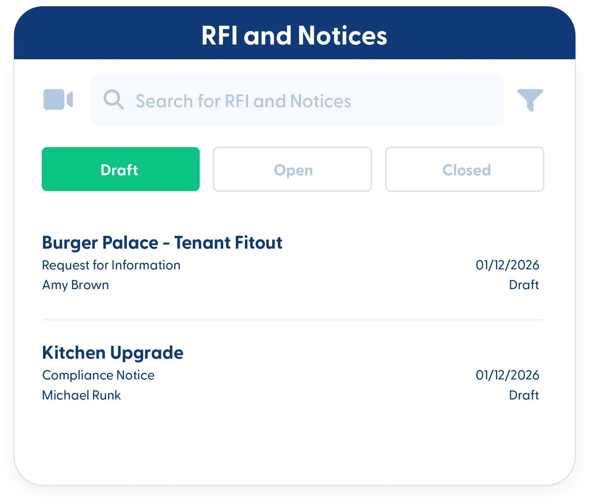 Contractor Foreman forms and checklists screen