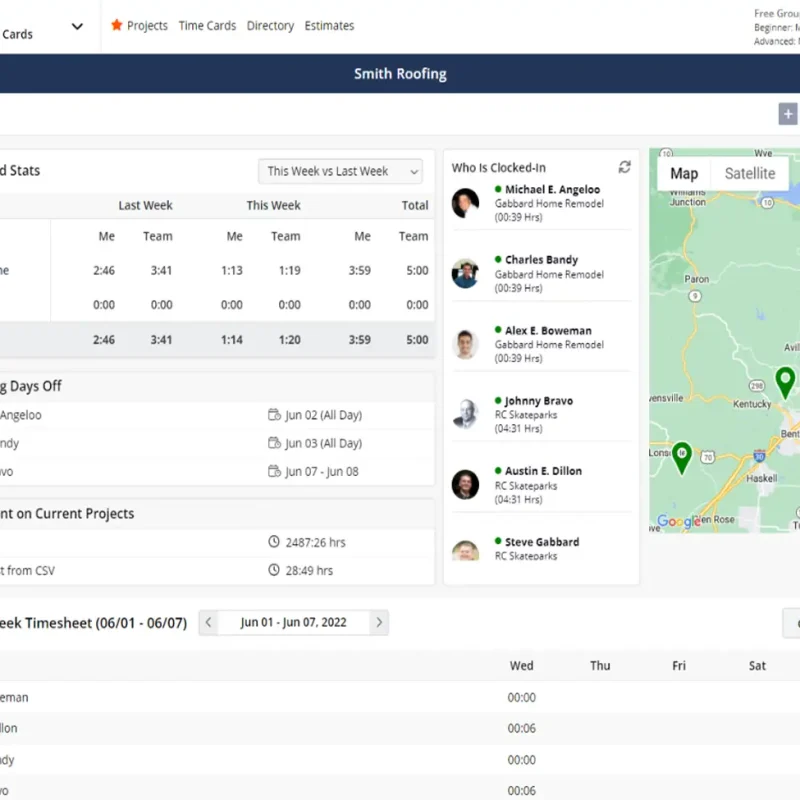 Contractor Foreman team chat screen