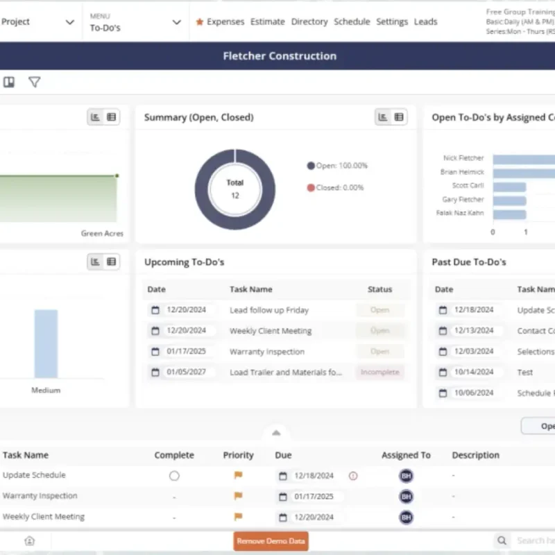 To-do list view in Contractor Foreman