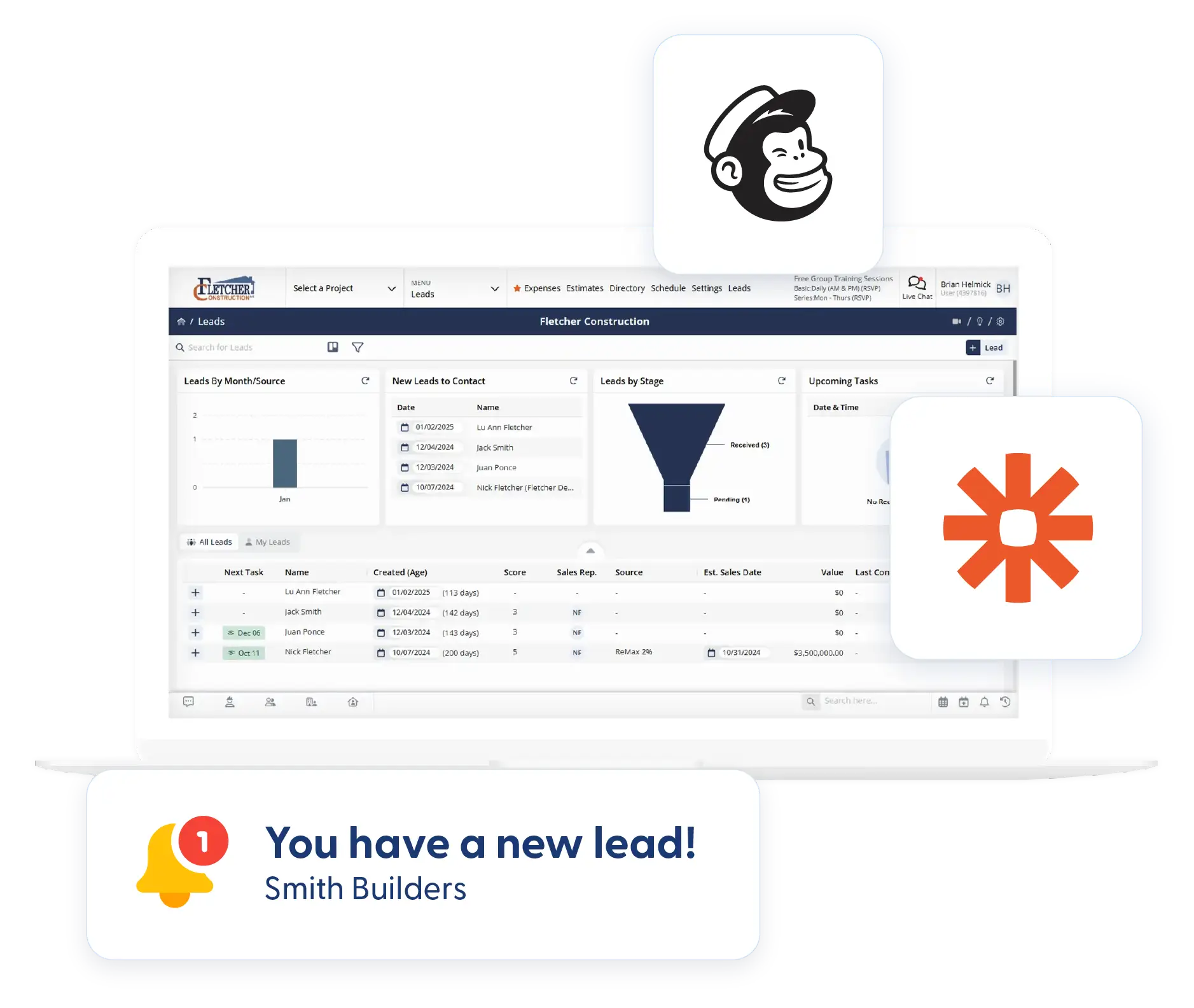 Contractor Foreman crew management screen