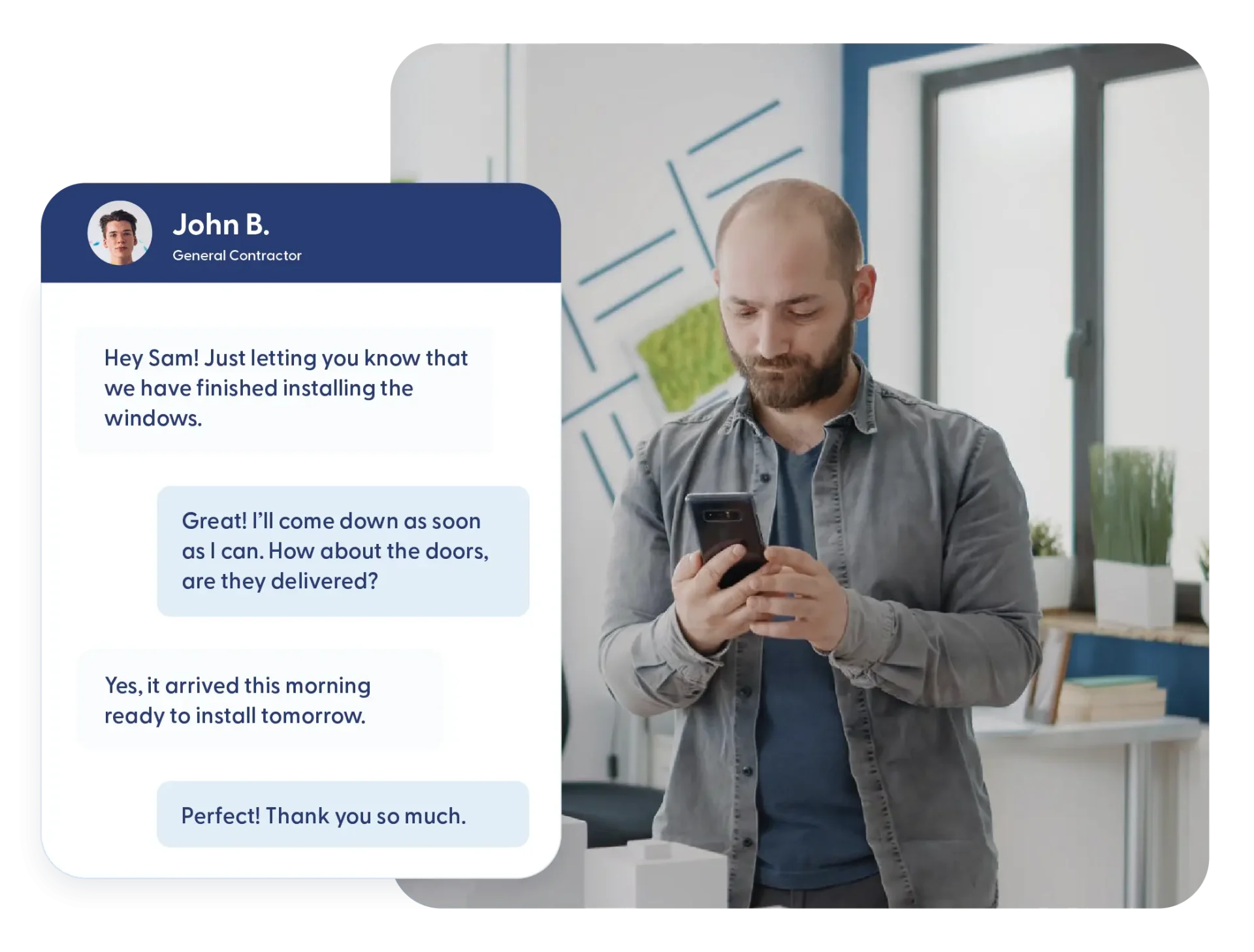 Managing team chat on a construction project