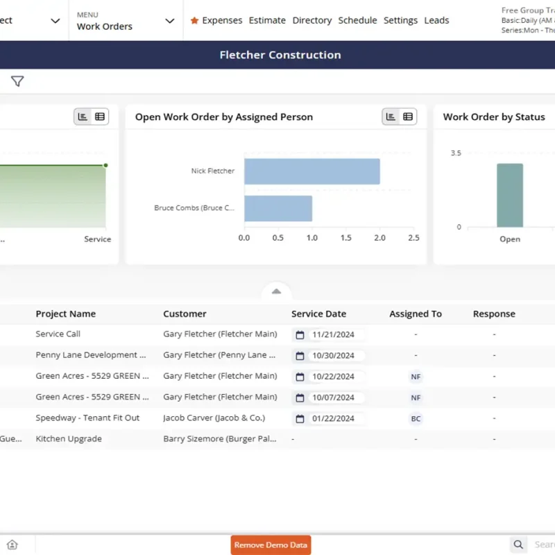 Work orders tools inside the Contractor Foreman app