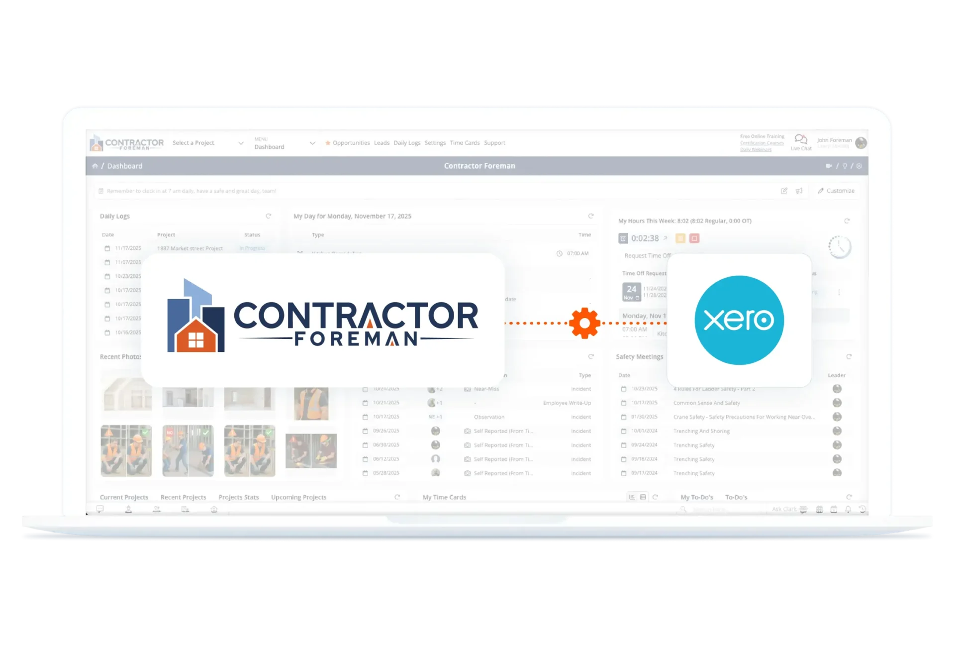 Xero integration in Contractor Foreman
