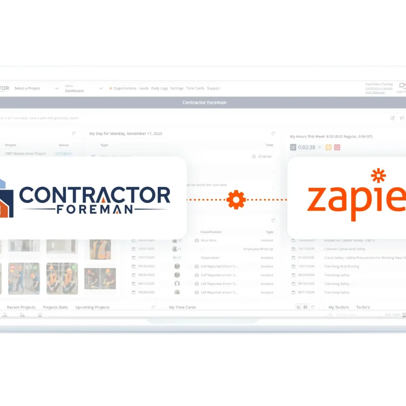 Managing Zapier integration on a construction project