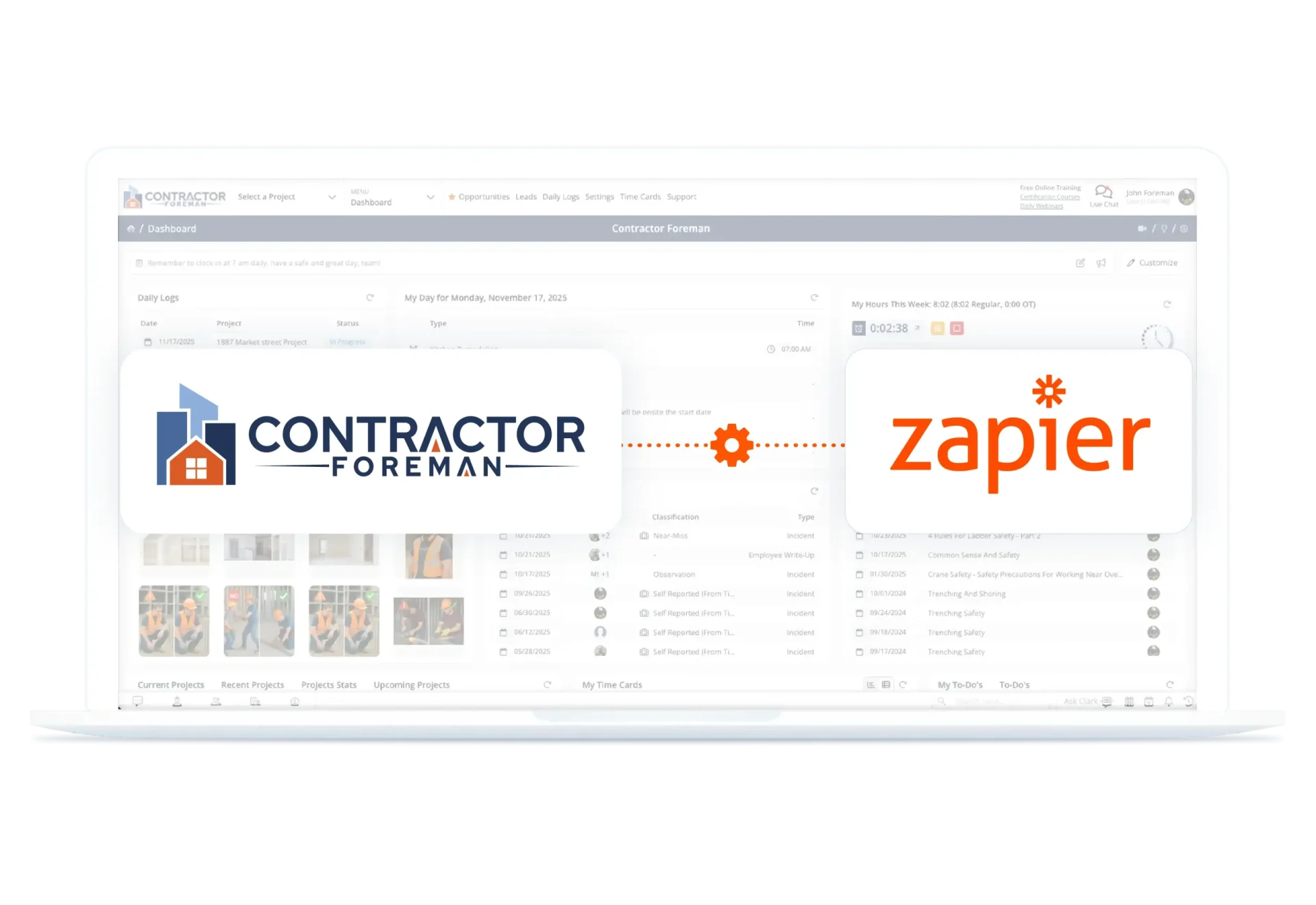 Managing Zapier integration on a construction project